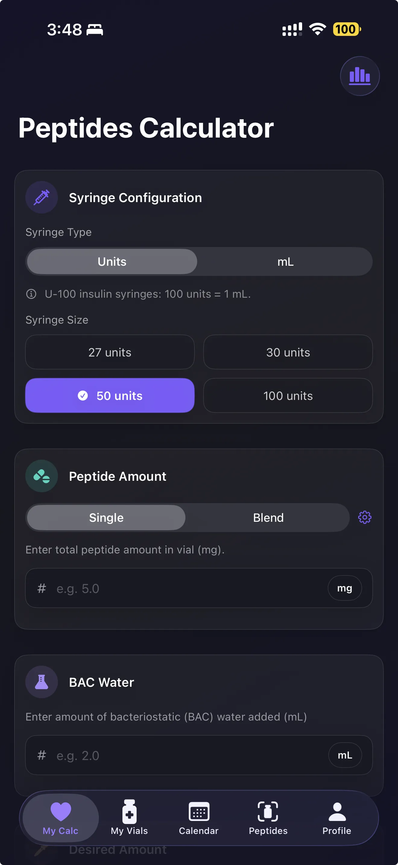 Peptides Calculator app preview